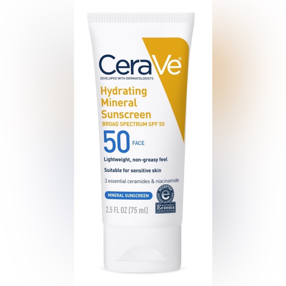 CeraVe Hydrating Mineral Sunscreen SPF 50 – Broad Spectrum Face Sunscreen (NIB)